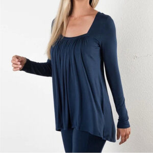 JJ Winks Twilight Top Navy Blue Long Sleeve Loungewear Stretch Comfort XL Modal